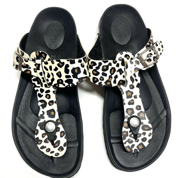 Birkenstock Betula Gizeh Sandals in Cheetah Print 5 - Picture 1 of 7